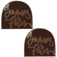 2 Embouts de Bche Guirlande Joyeuses Ftes Festives (8,5 cm)  Chocolat