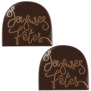 2 Embouts de Bche Guirlande Joyeuses Ftes Festives (8,5 cm)  Chocolat