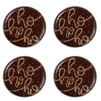 4 Mini Disques Ho Ho Ho Guirlande Festives (3 cm)  Chocolat