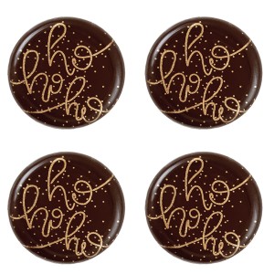 4 Mini Disques Ho Ho Ho Guirlande Festives (3 cm)  Chocolat