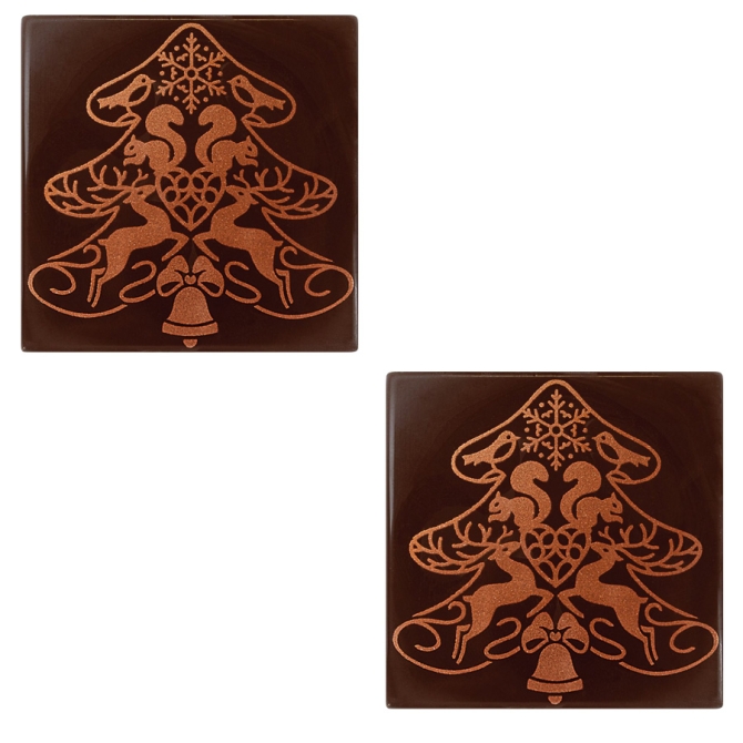 2 Embouts de Bche Pochoir Folklorique (8 cm)  Chocolat 