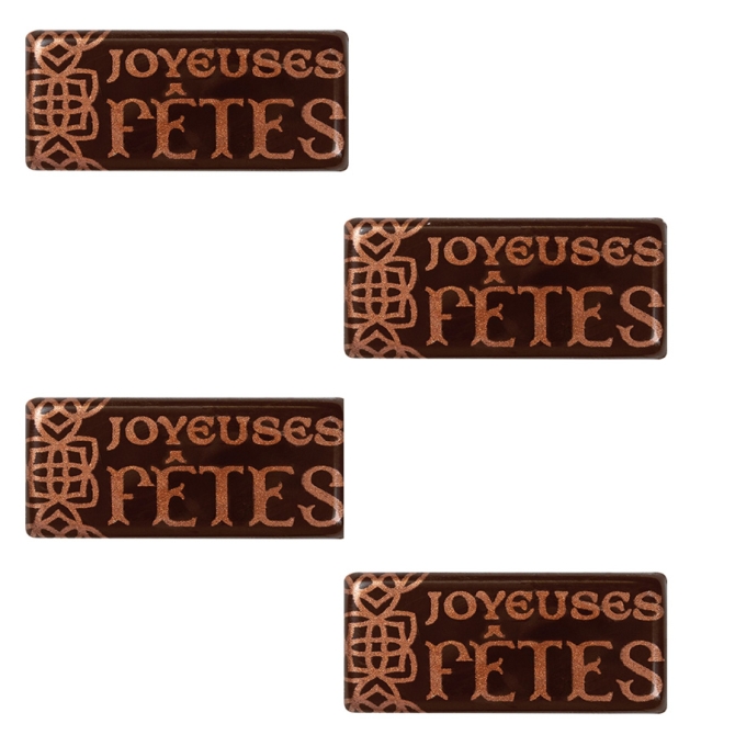 4 Plaquettes Joyeuses Ftes Pochoir Folklorique  Chocolat 