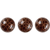 2 Boules 3D Surprises Pochoir Folklorique ( 2,8 cm)  Chocolat