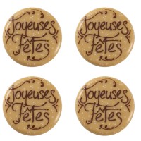 4 Mini Disques Joyeuses Ftes (3 cm)  Chocolat Blond