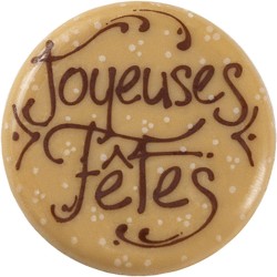 4 Mini Disques Joyeuses Ftes (3 cm)  Chocolat Blond. n1