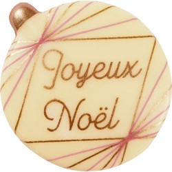 2 Boules Relief Joyeuses Nol (5 cm) - Chocolat Blanc. n1