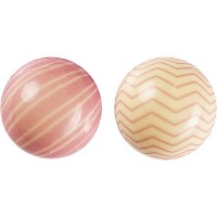 2 Boules 3D Surprises (2,8 cm) - Chocolat Blanc