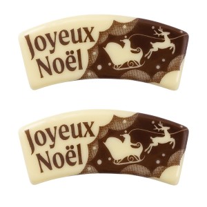 2 Banderoles Joyeuses Nol Papercut (7 cm) - Chocolat Blanc