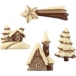 Asssortiment de 8 Dcors Village de Nol Papercut - Chocolat Blanc. n1