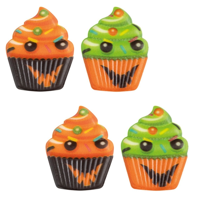 4 Mini Cupcakes Monstreux (3, 6cm) - Chocolat Blanc 