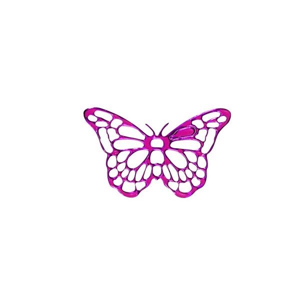 25 Stickers dentelle Papillon Fuschia 