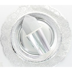 8 Assiettes Argent Miroir. n1