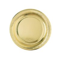 8 Assiettes Or Miroir