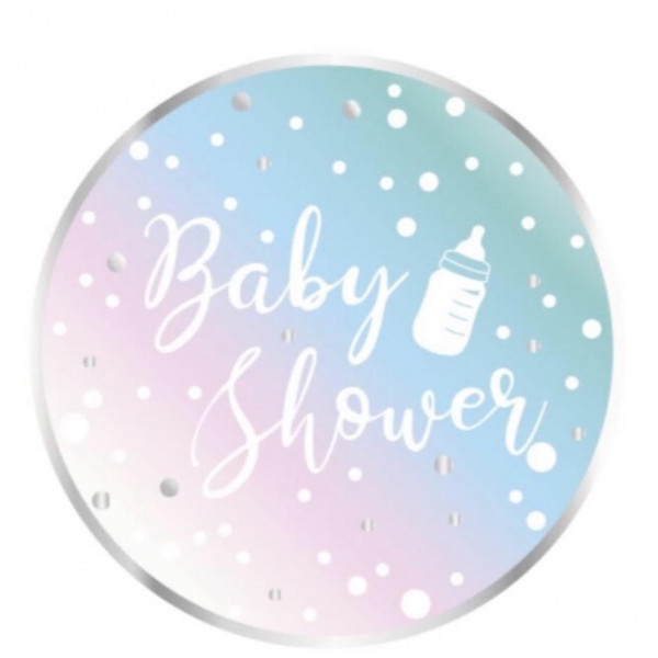10 Assiettes En Carton Baby Shower Garçon - 21 Cm, Bleu