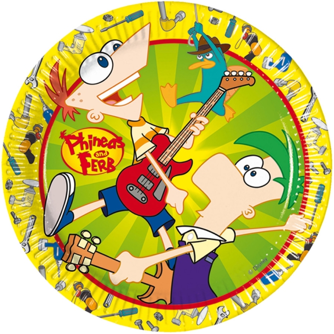 10 Assiettes Phineas & Ferb 