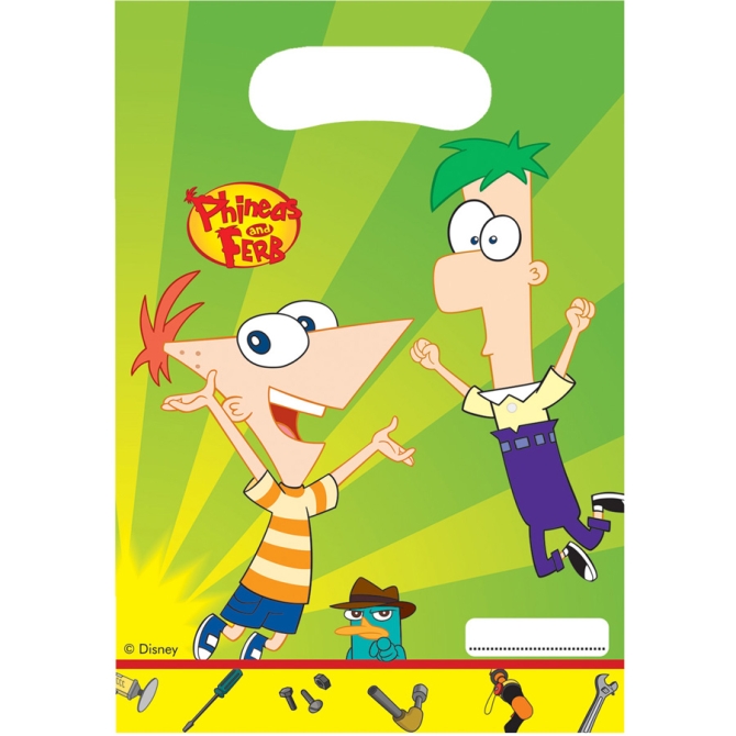 6 Pochettes cadeaux Phineas & Ferb 