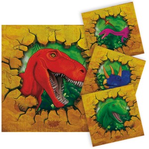 16 Serviettes Dinosaure