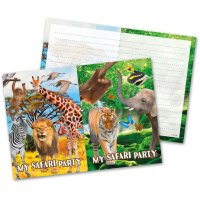 Contient : 1 x 8 Invitations Safari Party