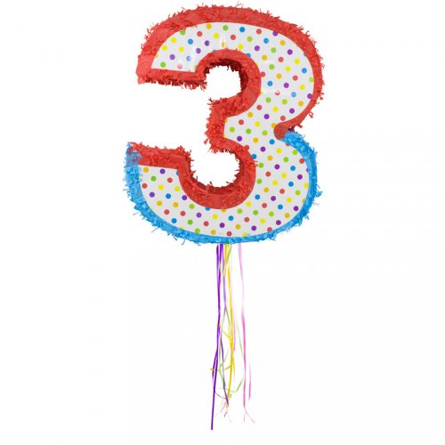 Pull Pinata Chiffre 3 Multicolore 49 Cm Pour L Anniversaire De Votre Enfant Annikids