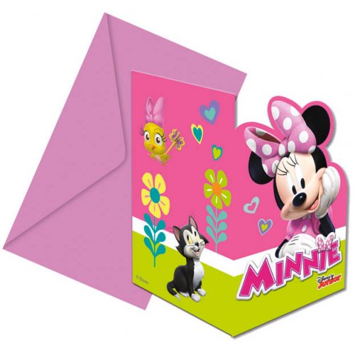 6 Invitations Minnie Happy 