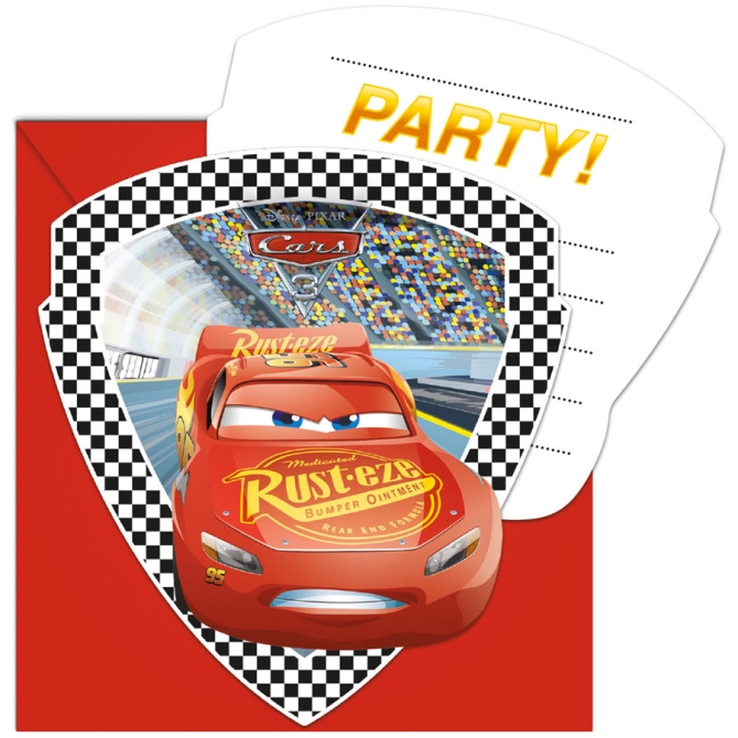 6 Invitations Cars 3 