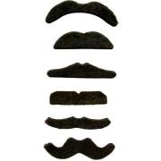 6 Moustaches Adhésives - Noir