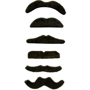 6 Moustaches Adhésives - Noir