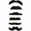 6 Moustaches Adhsives - Noir