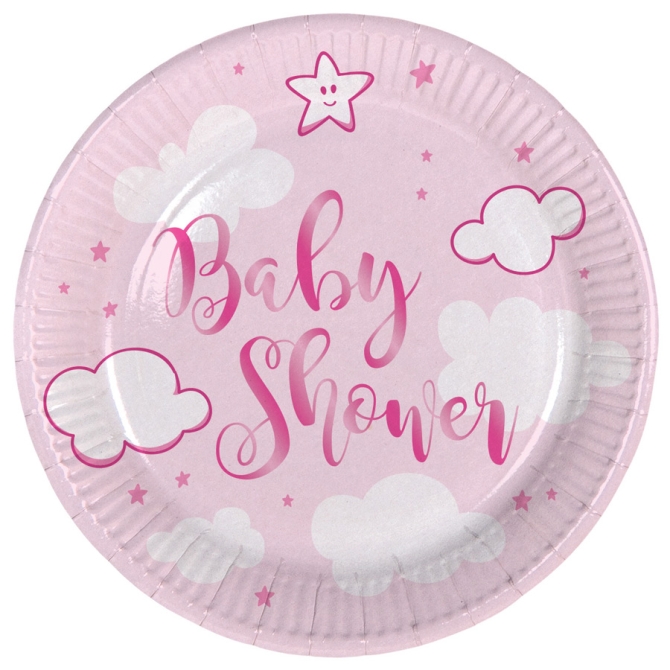 8 Assiettes Baby Shower Fille 