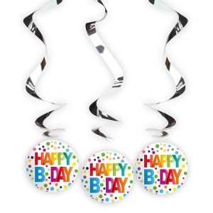 3 Guirlandes Spirales Pois Rainbow