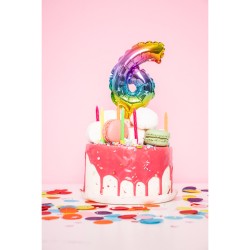 Cake Topper - Ballon Rainbow Chiffre 0. n1
