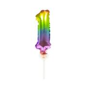 Cake Topper - Ballon Rainbow Chiffre 1