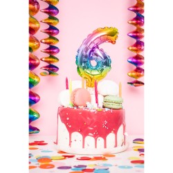 Cake Topper - Ballon Rainbow Chiffre 2. n1