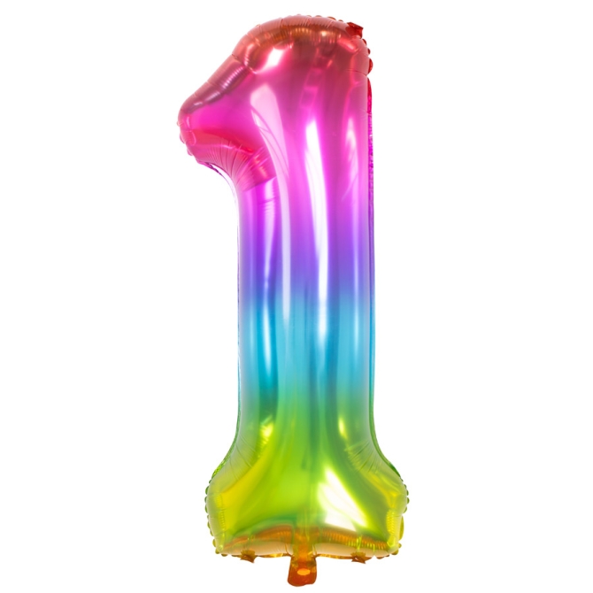 Ballon Gant Rainbow Chiffre 1 - 81 cm 