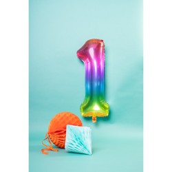 Ballon Gant Rainbow Chiffre 1 - 81 cm. n1