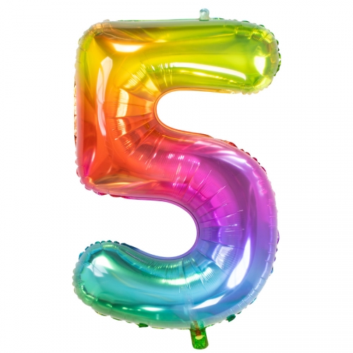 Ballon Géant Rainbow Chiffre 5 - 81 cm 