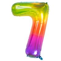 Ballon Gant Rainbow Chiffre 7 - 81 cm