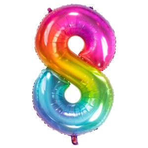Ballon Gant Rainbow Chiffre 8 - 81 cm