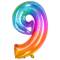 Ballon Géant Rainbow Chiffre 9 - 81 cm images:#0