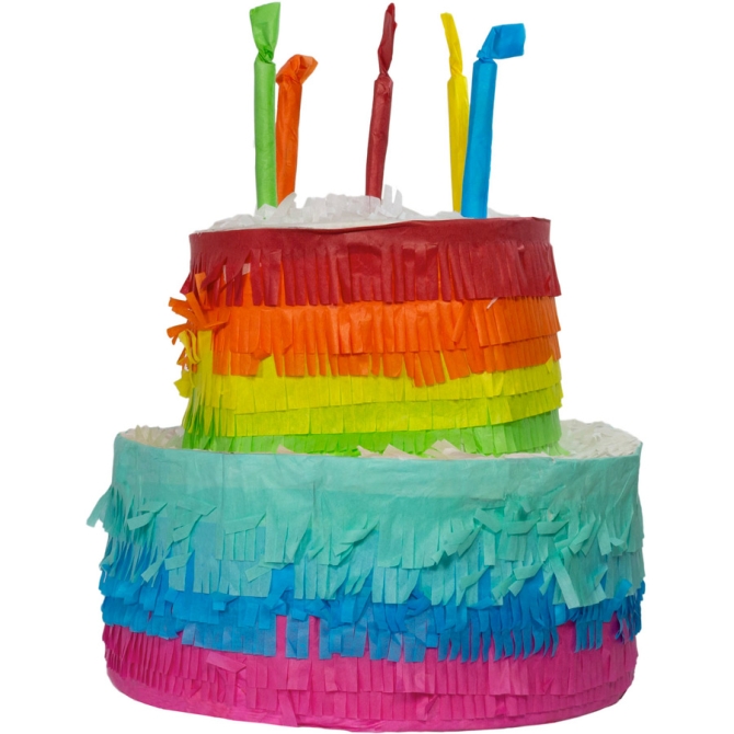 Pinata Gteau Rainbow Happy Birthday (25 cm) 