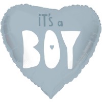 Ballon  plat Coeur Its a Boy - 45 cm