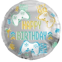 Ballon  plat Birthday Jeu - 45 cm
