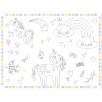 6 Sets de Table Coloriages Unicorns & Rainbows