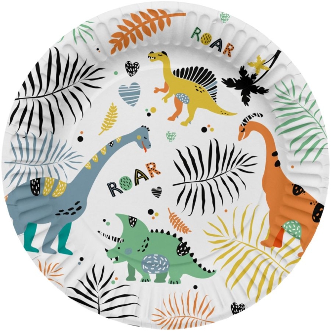 8 Assiettes Dino Roars 