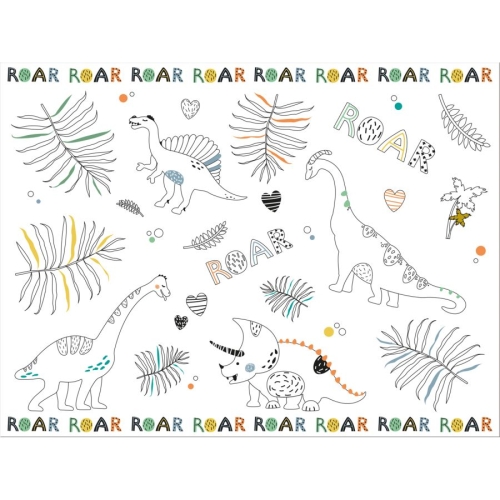 6 Sets de Table Coloriages Dino Roars 