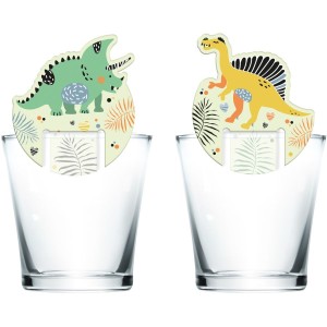 6 Dcors pour Verre Dino Roars