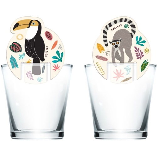 6 Dcors pour Verre Zoo Party 