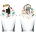 6 Dcors pour Verre Zoo Party. n1