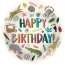 Ballon  plat Birthday Zoo Party - 45 cm