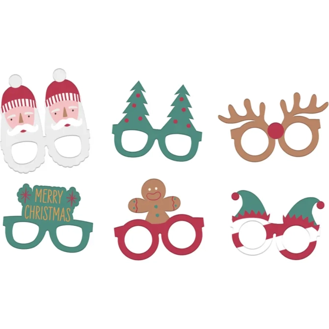 6 Lunettes Nol - Holly Jolly 